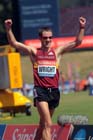 Alex Wright wins the 5000 metres walk at the Sainsbury's British Championships, Birmingham.